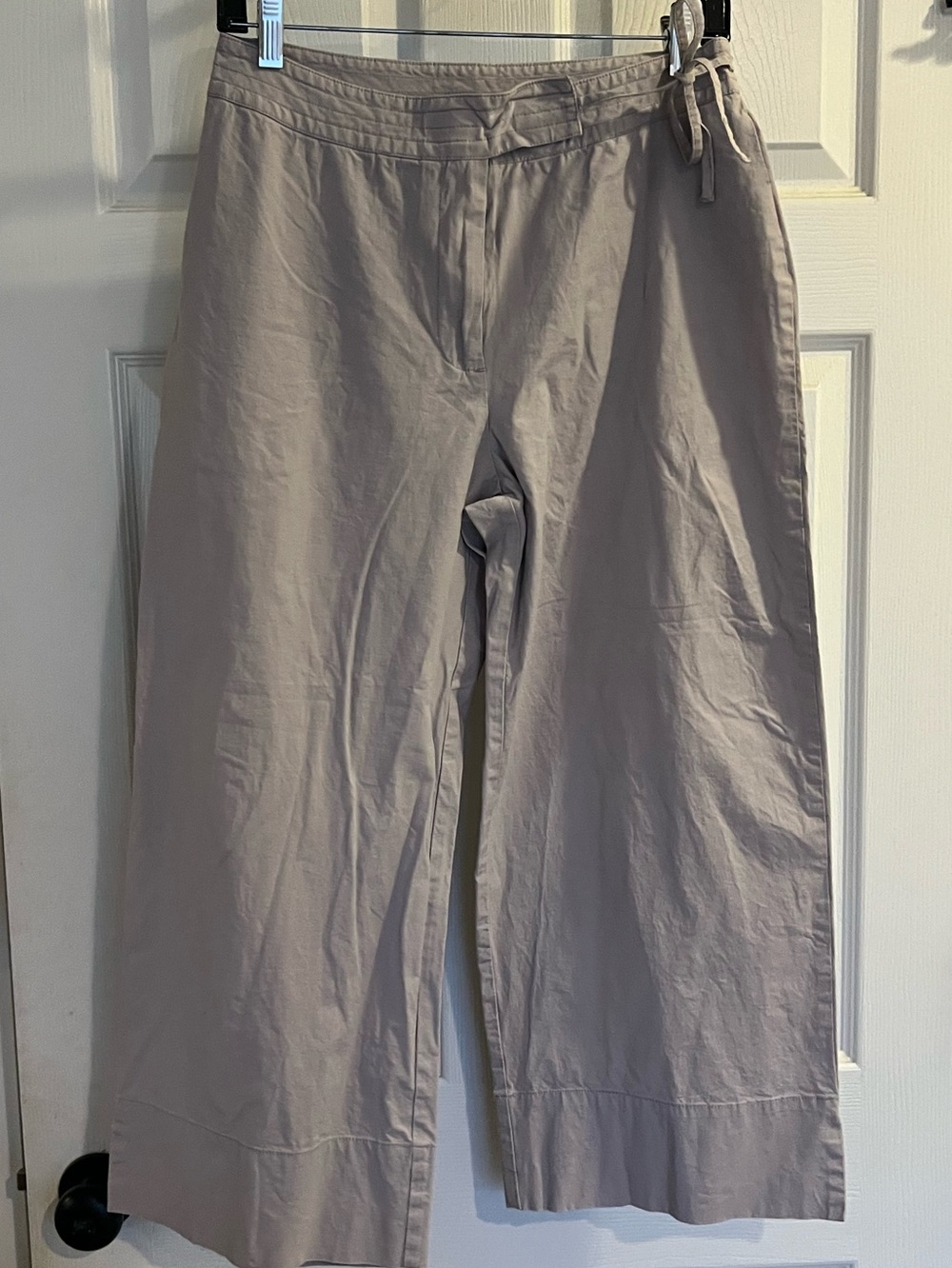 Vintage 90s Y2K Express World Brand Cropped Wide Leg Gray Trousers Pants 6 8